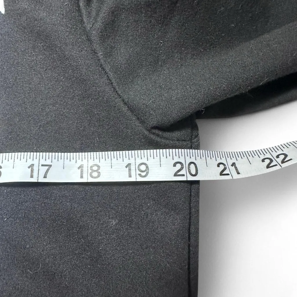 Unbranded no tags Black Full Zip Zipper Hoodie with White Skeleton Bones Medium - Image 4