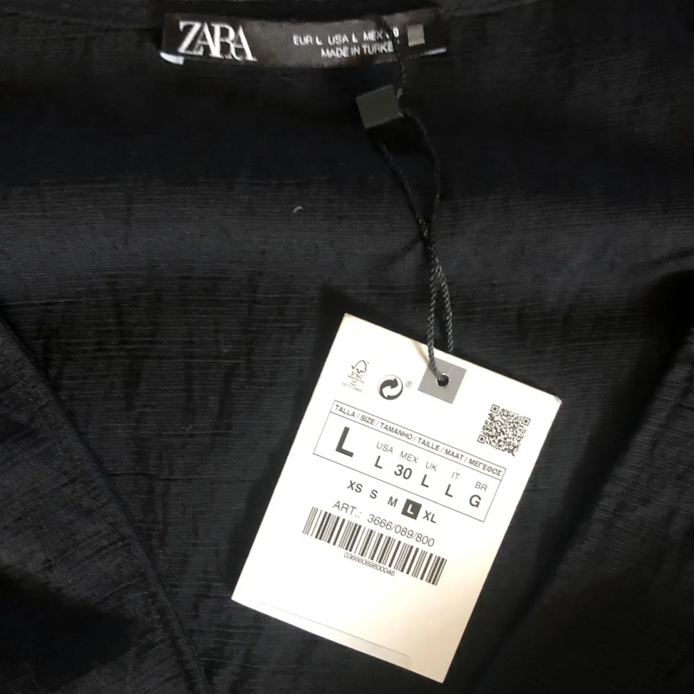 Black V-neck Front Tie Ruffle Long Sleeve Women’s Mini Dress Size Large NWT - Image 8