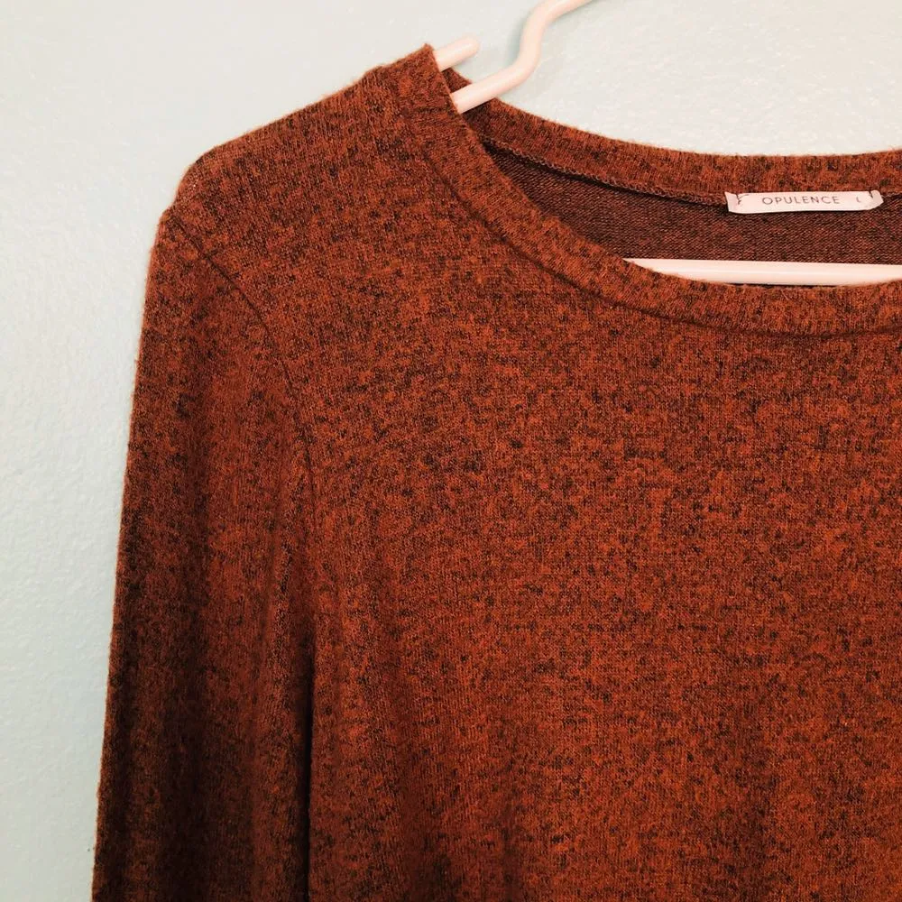 Opulence brown marled long sleeve crop top Size L - Image 3