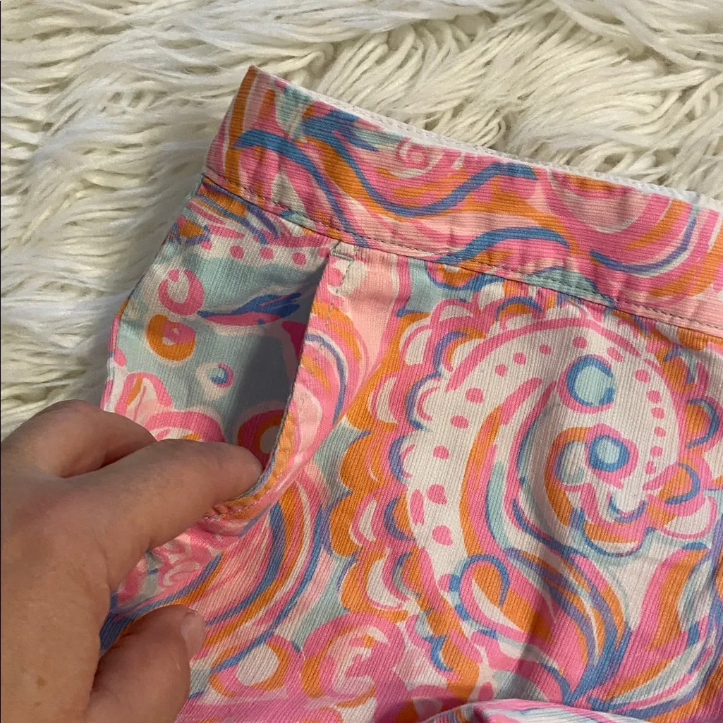 Lilly Pulitzer Pink and Orange High Waist Shorts size 4 excellent condition - Image 7
