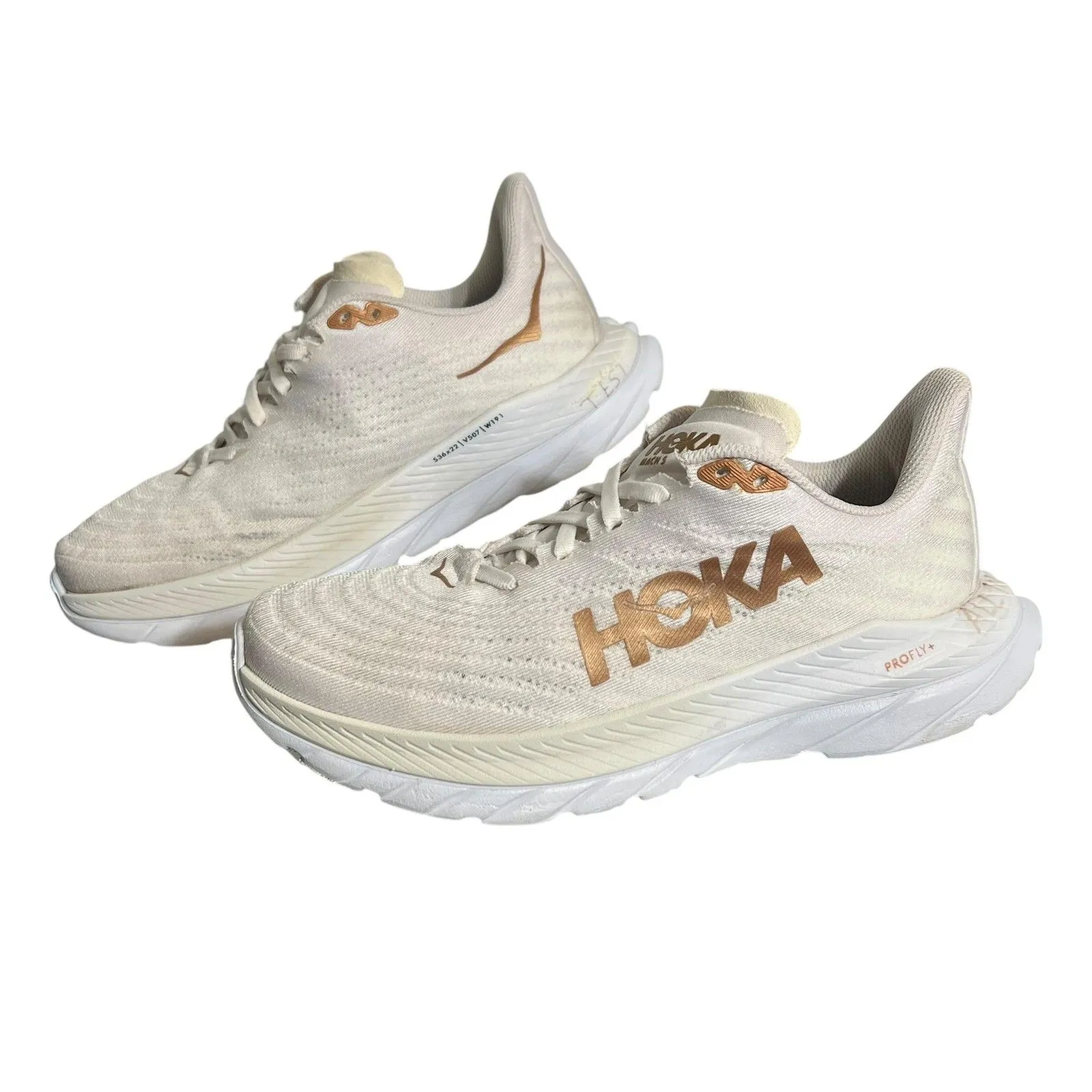 Hoka One One Mach 5 Shoes Womens Size 8 White Running Sneakers 1127894 WCPP - Image 3