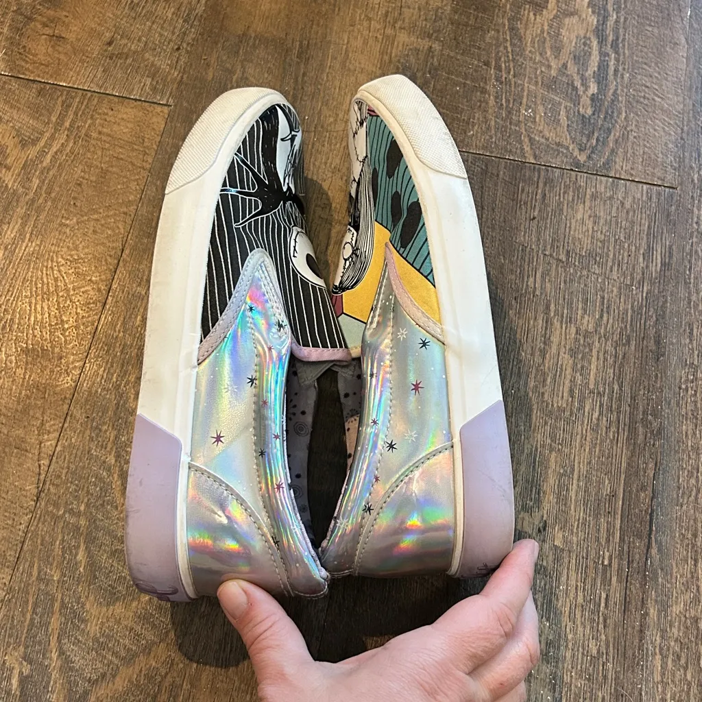 Nightmare Before Christmas Women's 7 1/2 Slip On Shoes Jack and Sally Disney - Image 6