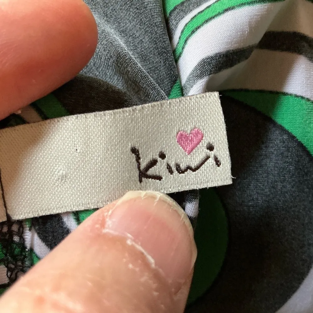 Vtg Y2K plunging sexy psychedelic top Green Size L - Image 3