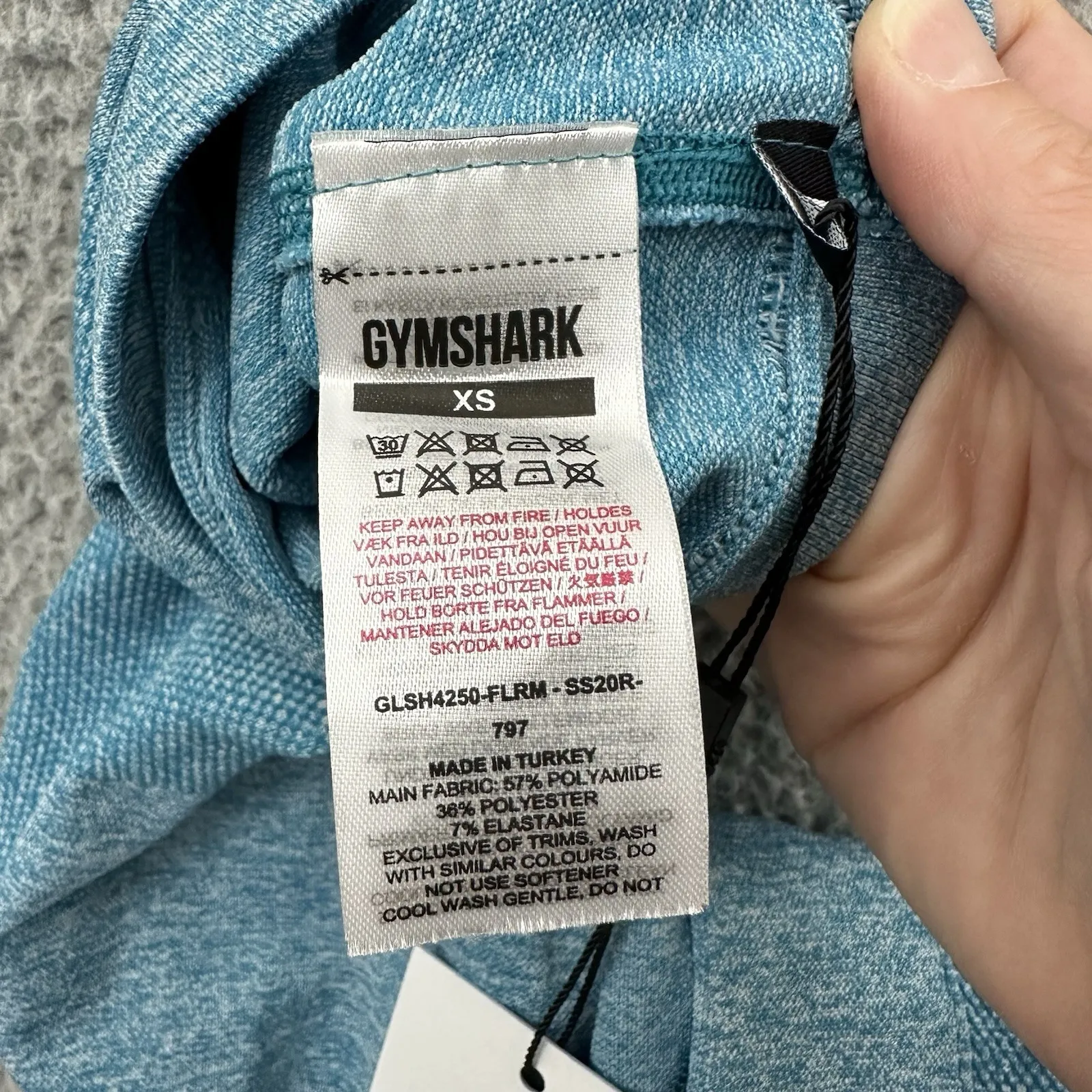 NWT‎ Gymshark Flex Cycling Shorts 7" Hydro Teal Blue Athletic Biker Gym Women XS - Image 5