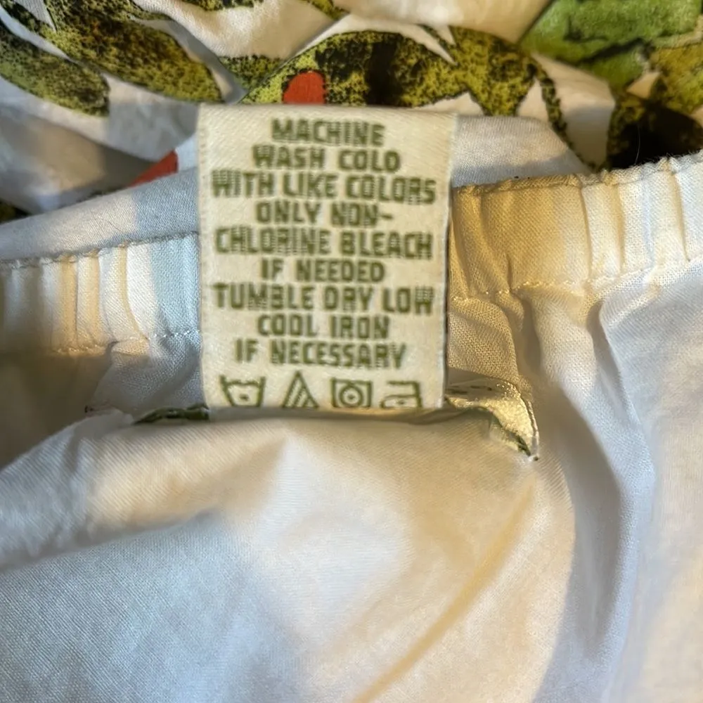 Orvis Retro Style A Line White Floral Cotton Skirt XS - Image 15