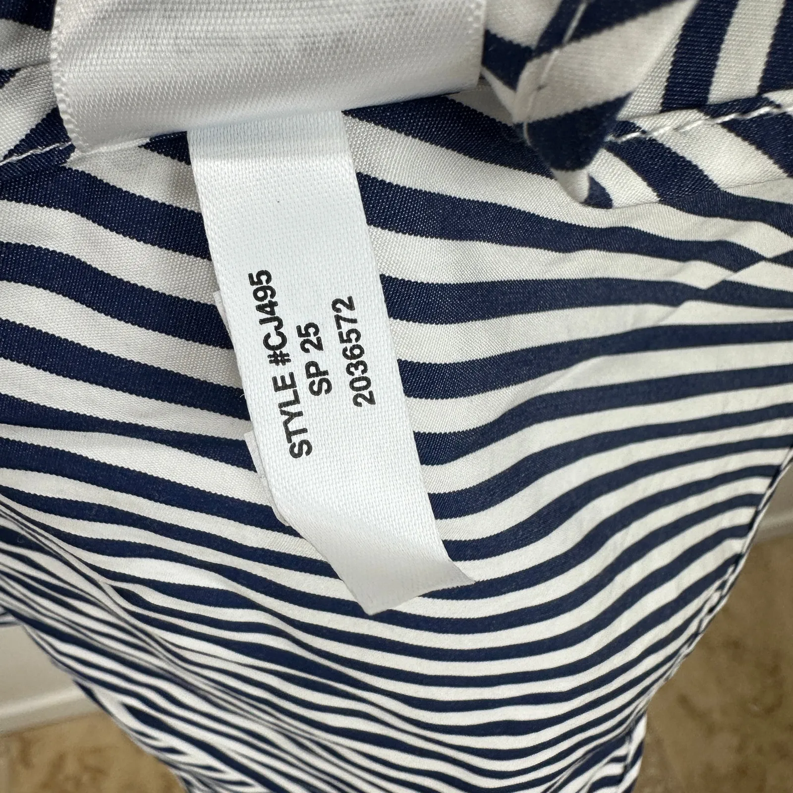 NEW J.Crew Delilah Dress Striped Cotton Poplin Puff Sleeve Ruffle Hem Large - Image 7