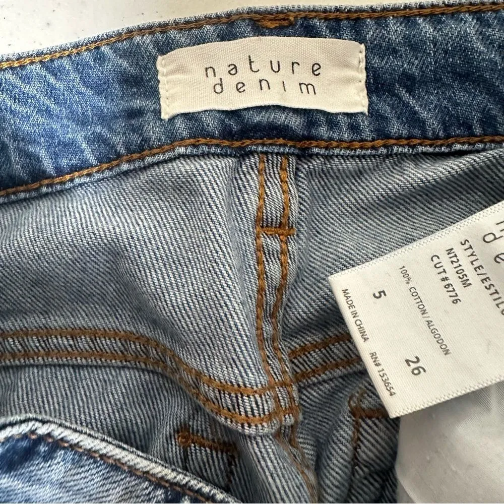 Nature Denim Jeans NT2105M Boyfriend Light Destroyed Denim‎ Jeans Size 26 Blue - Image 9