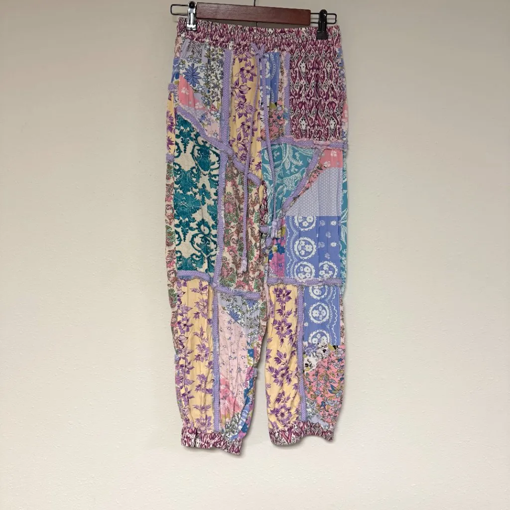 Blue Velvet Patchwork Pants - Image 3
