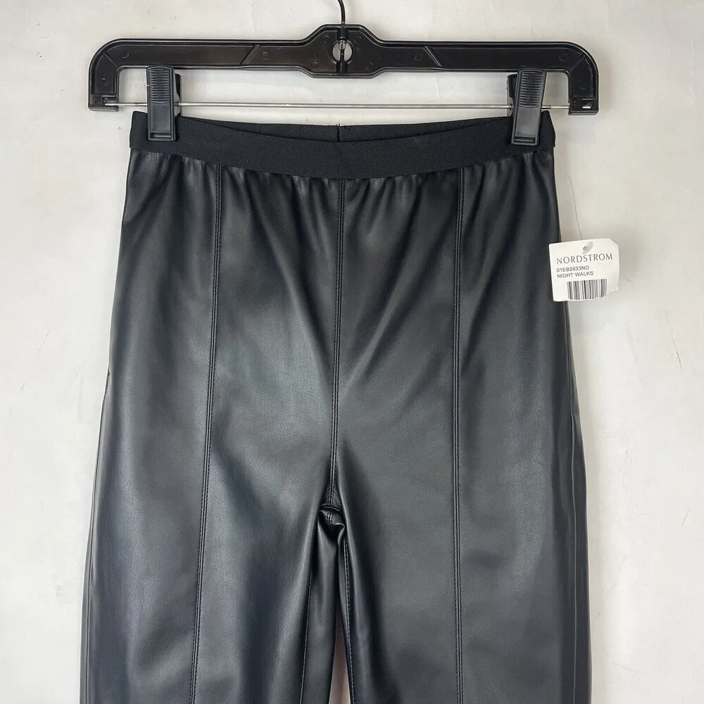 Blank NYC Leather Pull On Pants leggings faux leather Women’s Size 24 Black NEW - Image 3