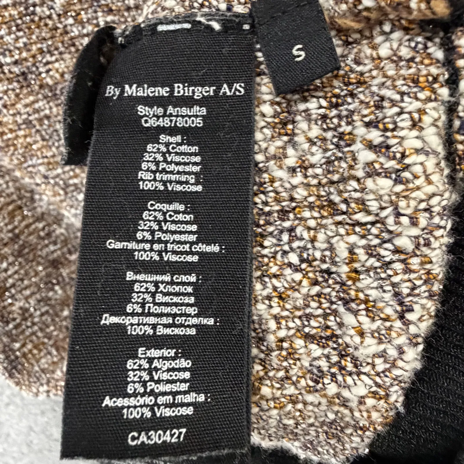 By Malene Birger Ansulta Sweater Womens S Brown Colorblock Italy Quiet Luxury - Image 12