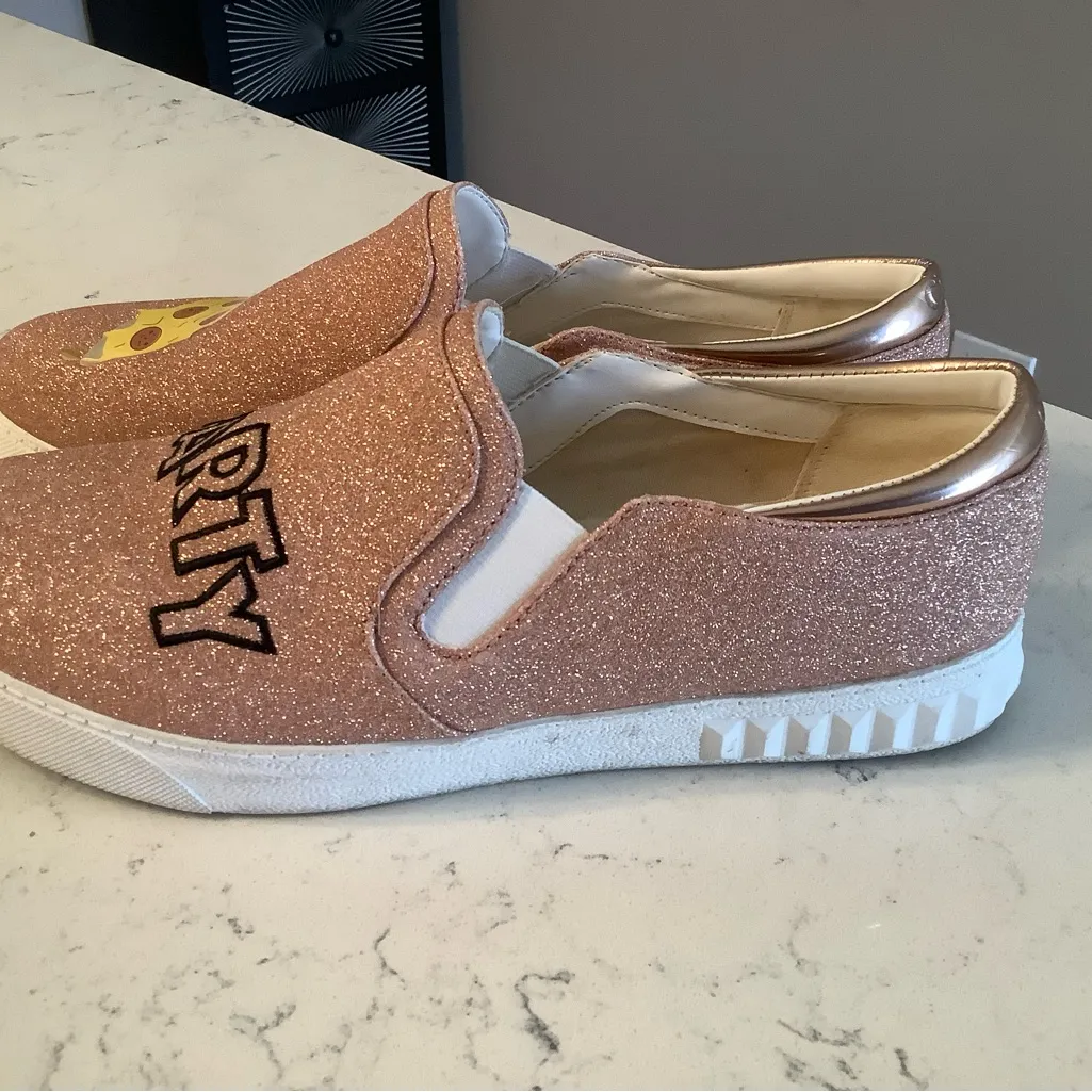 Sam Edelman sneakers Charlie-rose gold ( pizza party) glitter slip on shoes 10 - Image 3