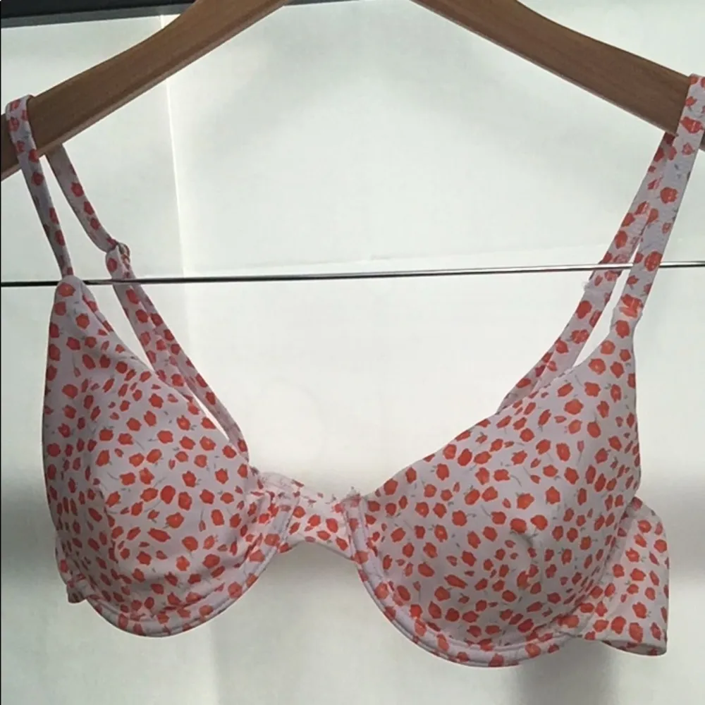 ⬇️ 2/$25 Marked Listings Floral Underwire Balconette Bikini Top Bathing Suit Orange - Image 2