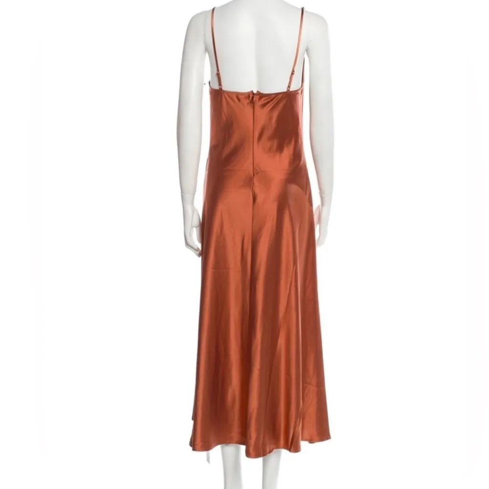 NWT Jason Wu Lana Cowl Neck Satin Midi slip Dress size Medium bronze msrp $335 - Image 4