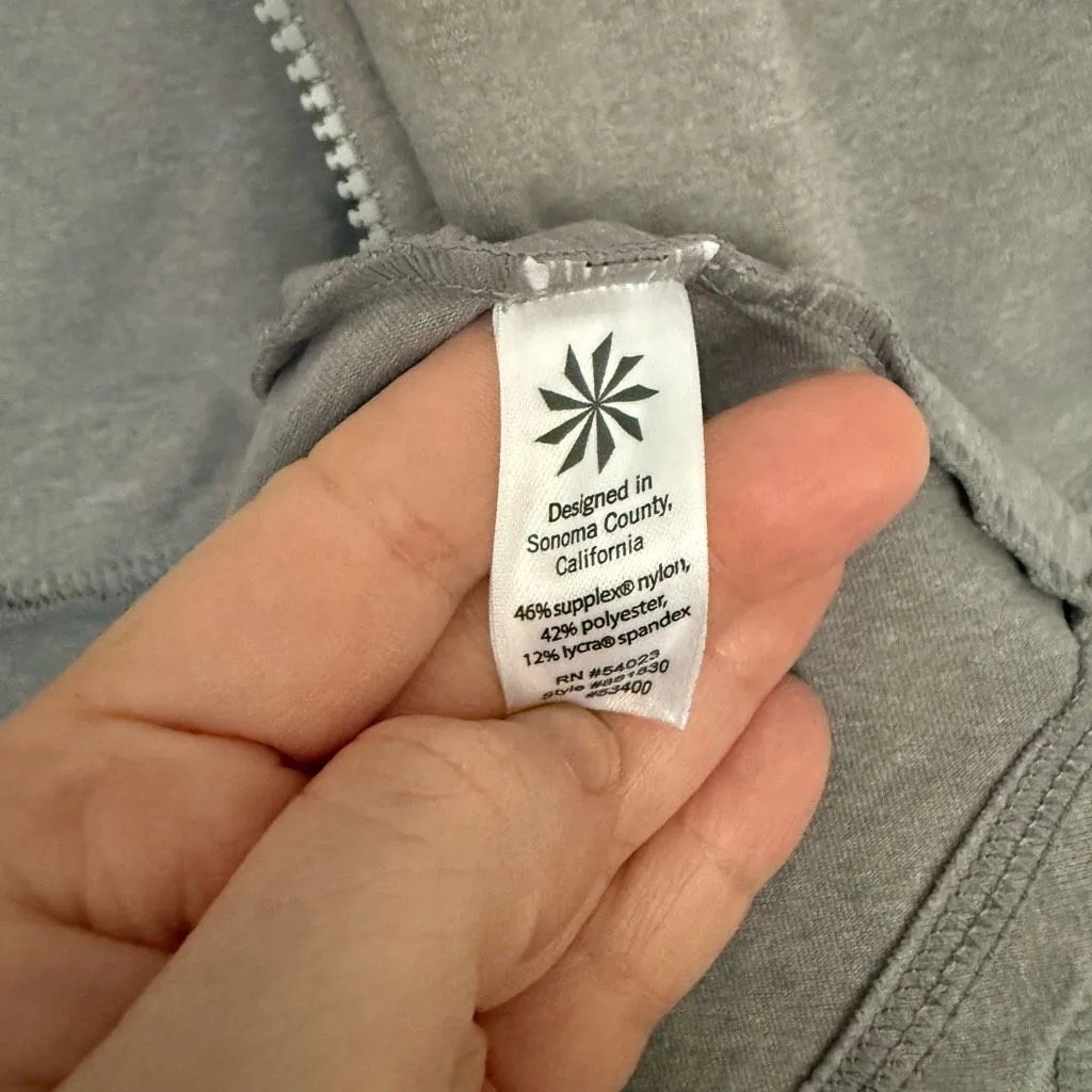 Athleta Women’s Medium Grey Ruffle Renew Her Zip Up Jacket - Image 3