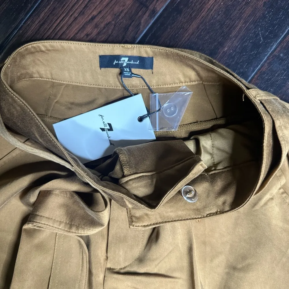 High waisted pleated pants with belt casual work classic quiet luxury indie boho - Image 2