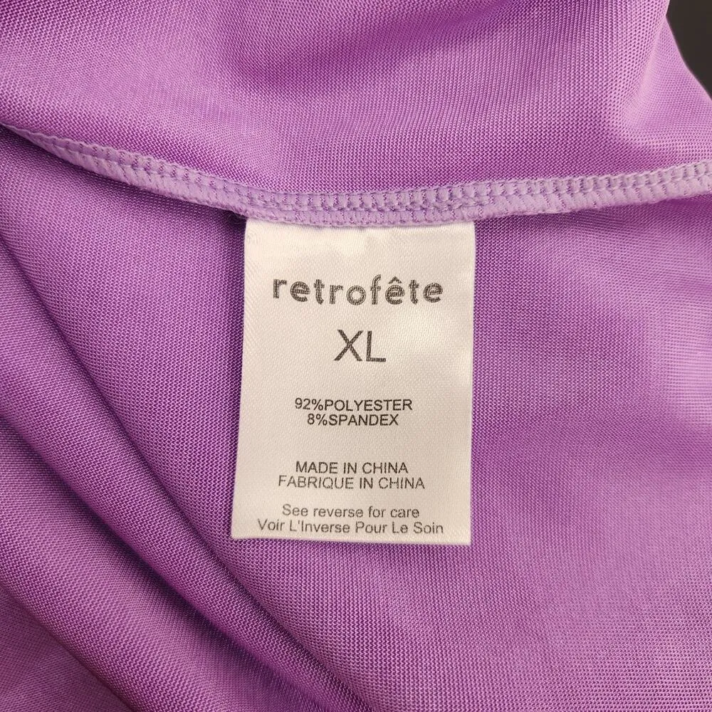 Retrofete Dehl Mini Skirt in Lilac Purple Size XL NWT Satin Fabric - Image 10