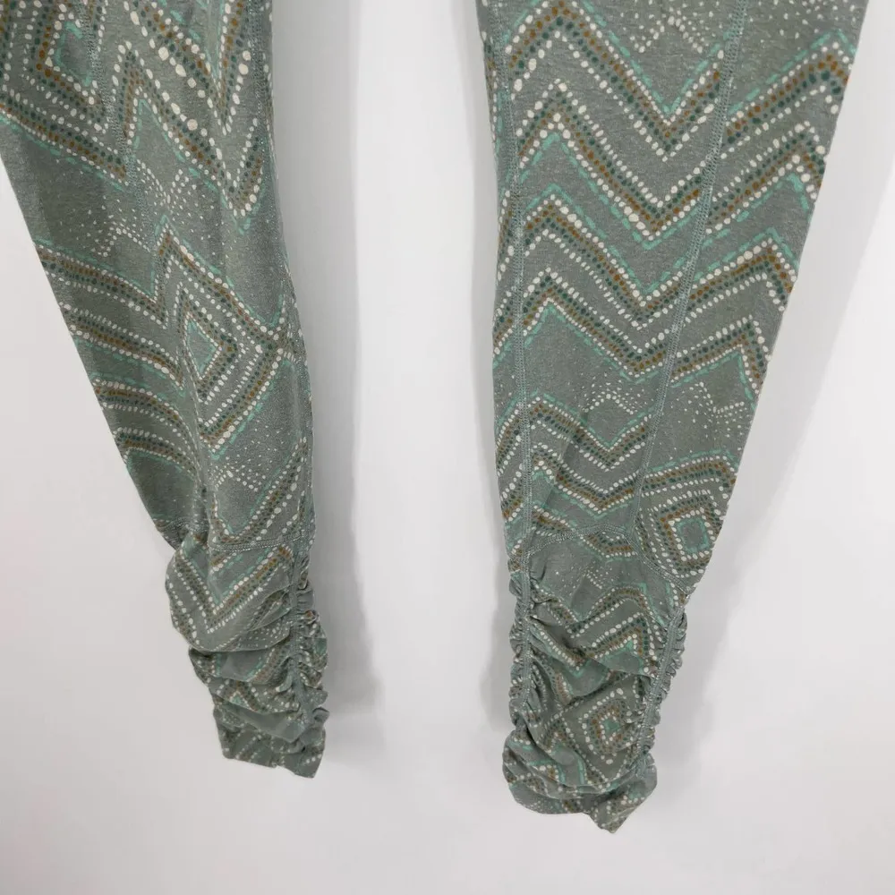 Prana Serafina Ruched Optional Footed Legging Agave Sizzle Green size medium - Image 9