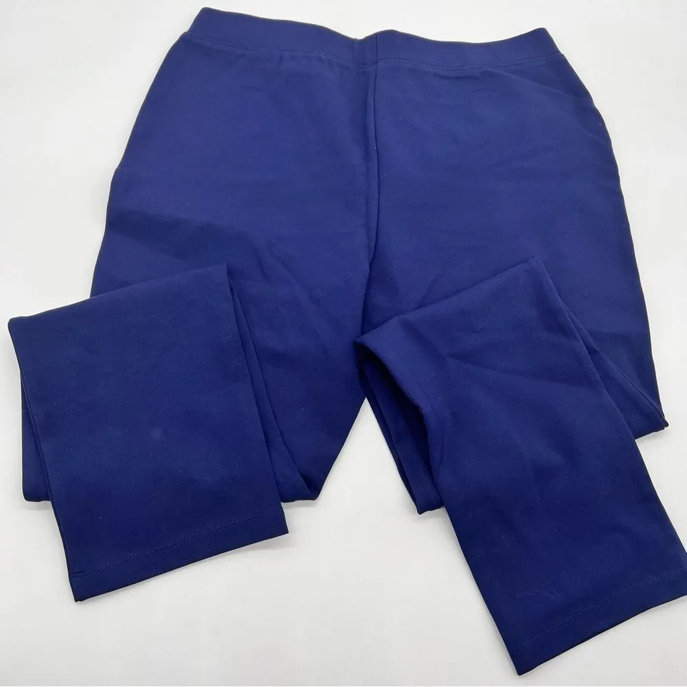 H by Halston Women's Straight Leg Double Knit Navy Stretch Pants- Size S - Image 5