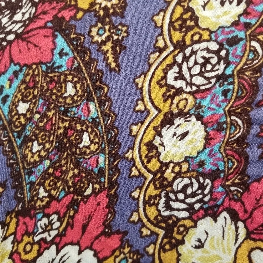 {S} Free People Lovely Dreams Boho Floral Purple Peplum Tunic Top - Image 7