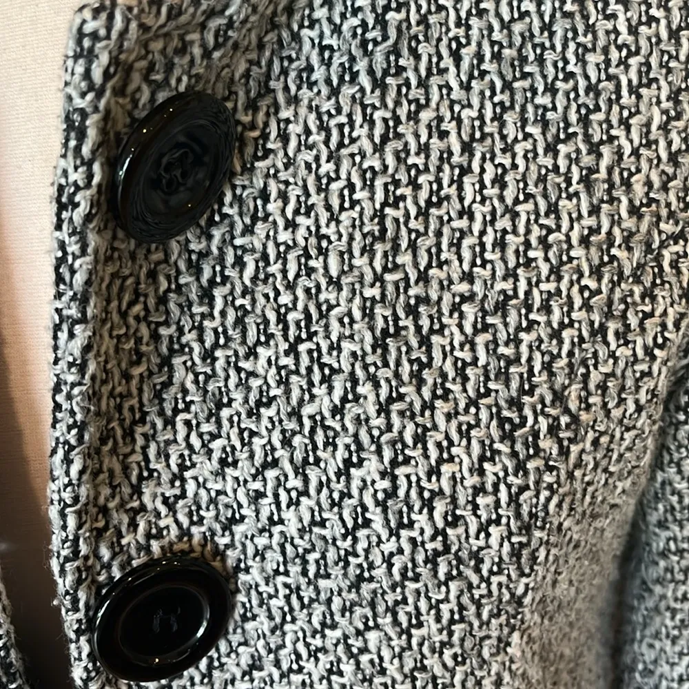 Black White Textured Coat - Image 4