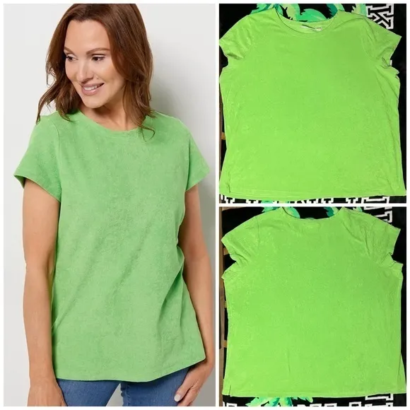 NWOT! Belle Beach by Kim Gravel Poolside Terry Short Sleeve T - Image 2