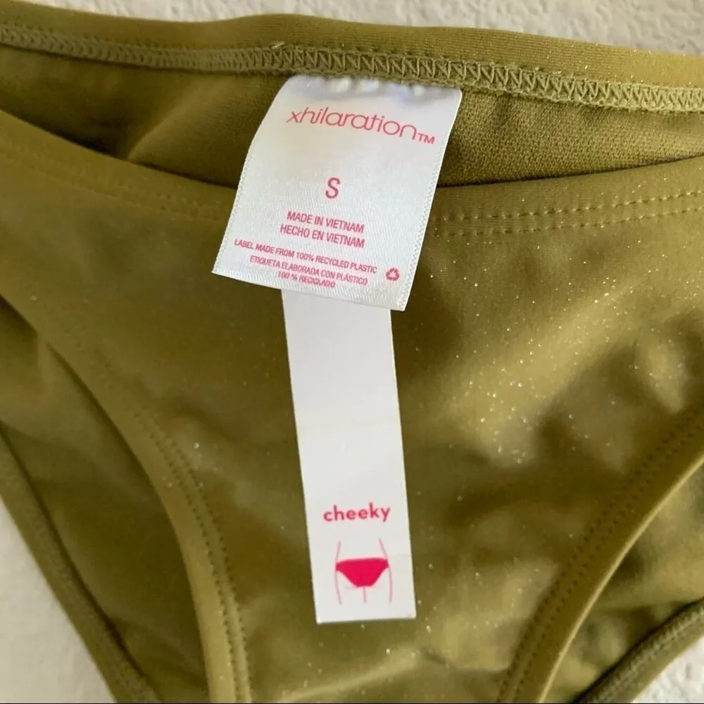 NWT Xhilaration Cheeky Green Bikini Bottom Small - Image 4