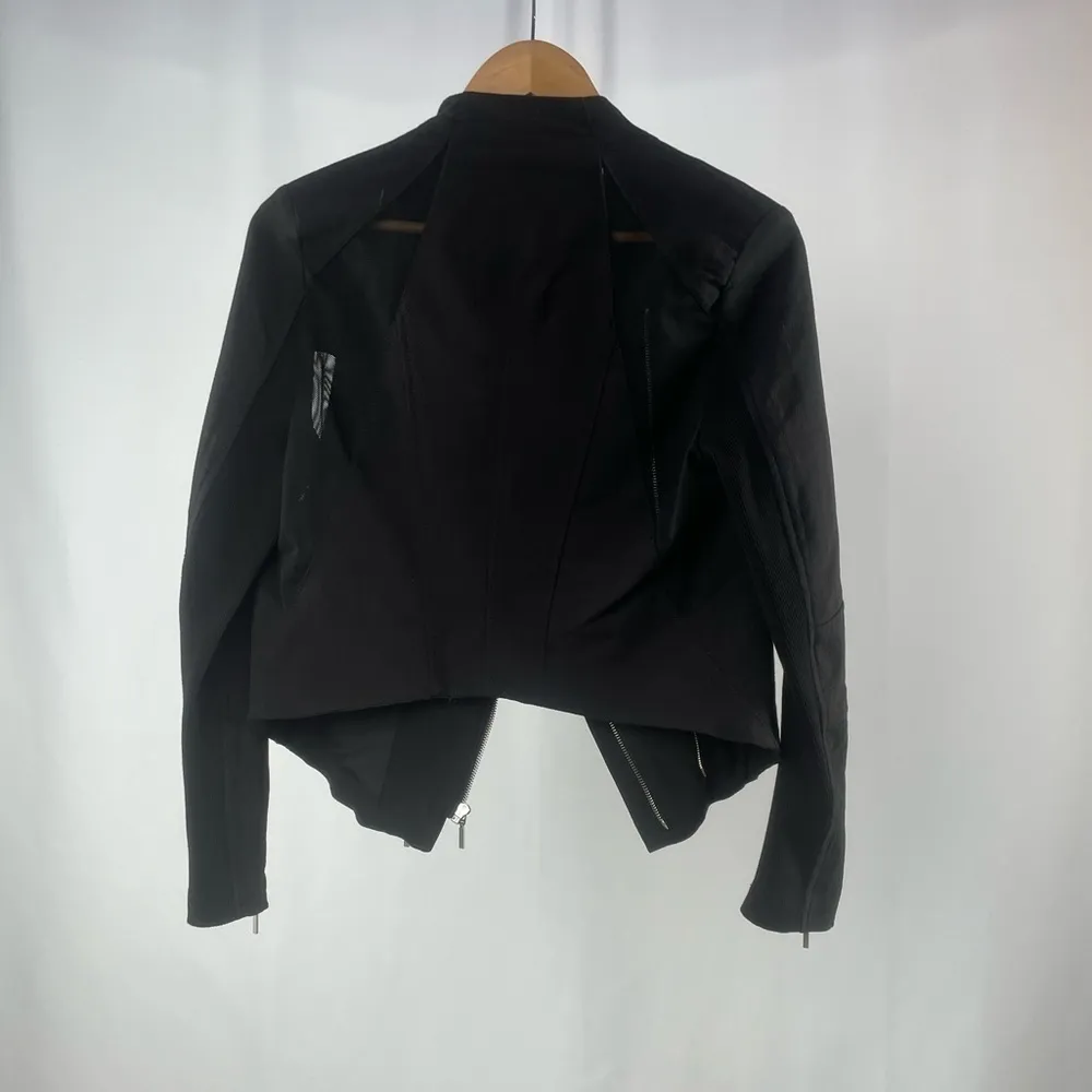 BLANK NYC Mesh Crop Motor City Moto Jacket in Black‎ Size Small - Image 5