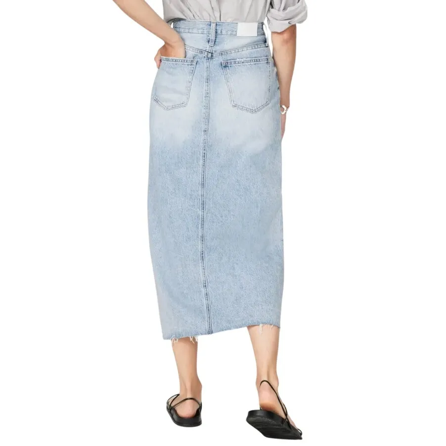 Pistola Alice Midi Skirt in Blue Wash, Size 30 - Image 3