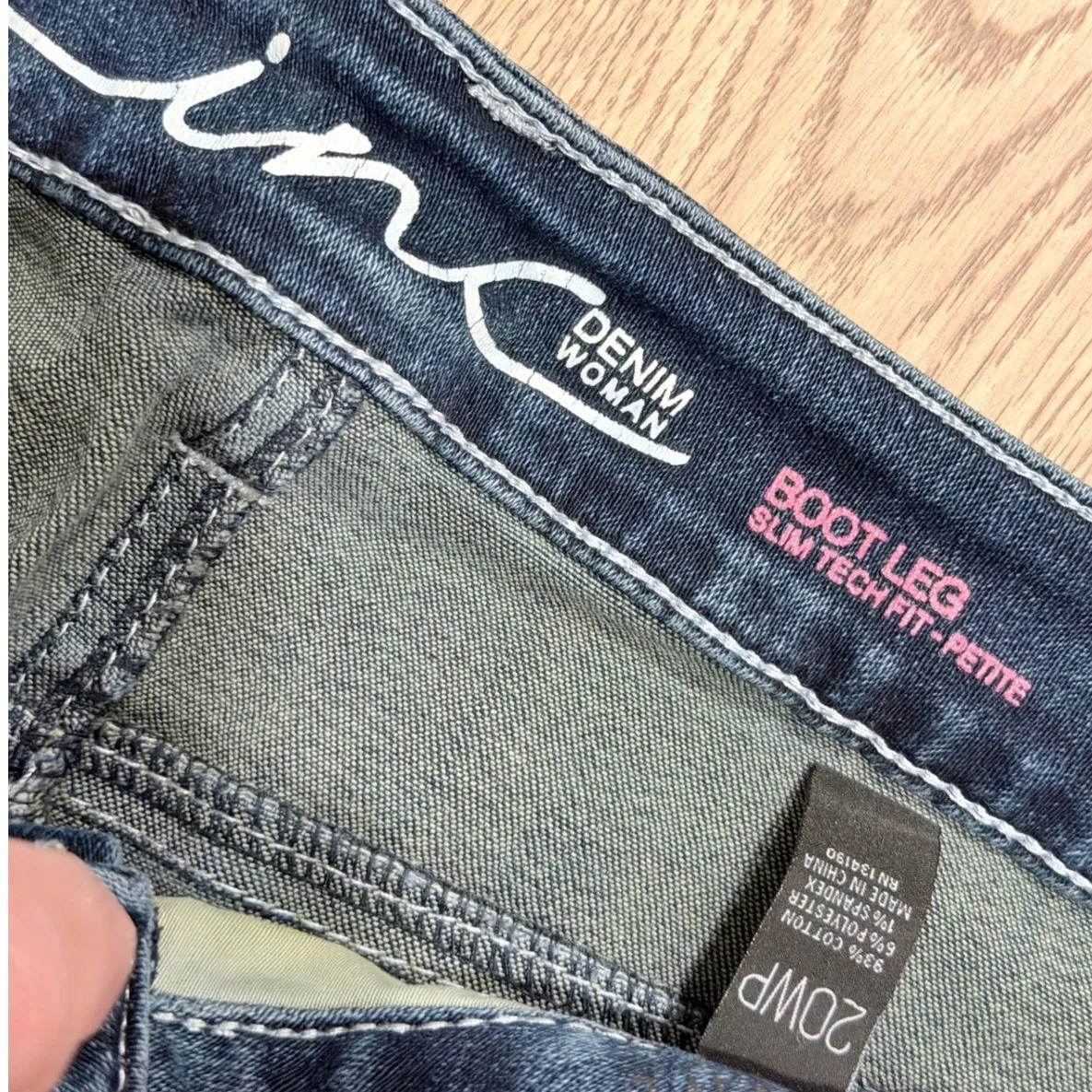 INC International Concepts Jeans Plus 20W 20 Petite Denim Slim Tech Fit Boot Leg Blue Size undefined - Image 3