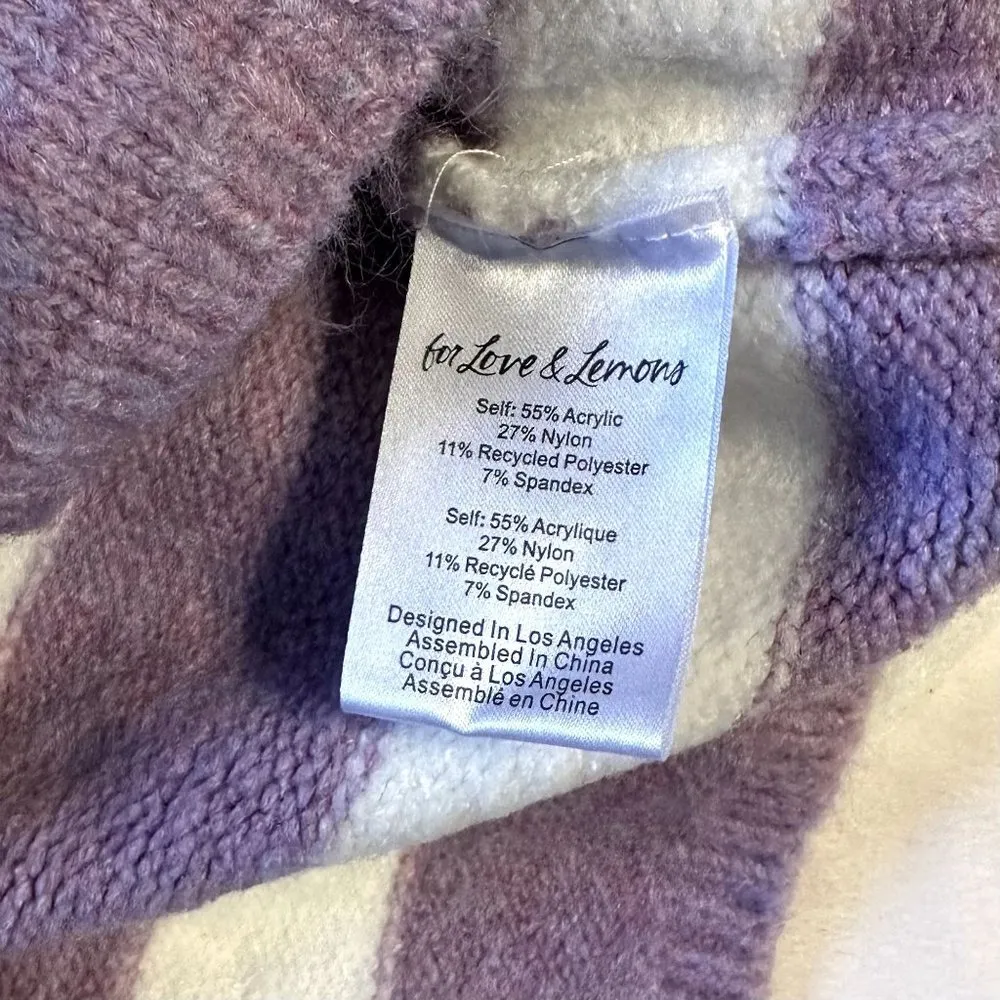 NWT For Love and Lemons Striped Maud Boxy Crop Wide Sleeve Sweater - Small - Image 5