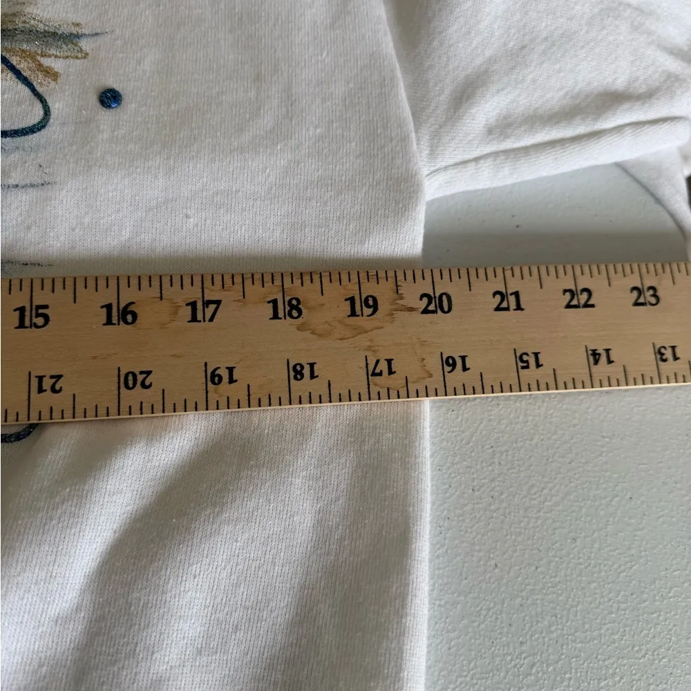 Vintage Jerzees Activewear Floral Flowers 90s Nature Crewneck Sweatshirt womens White Size M - Image 5