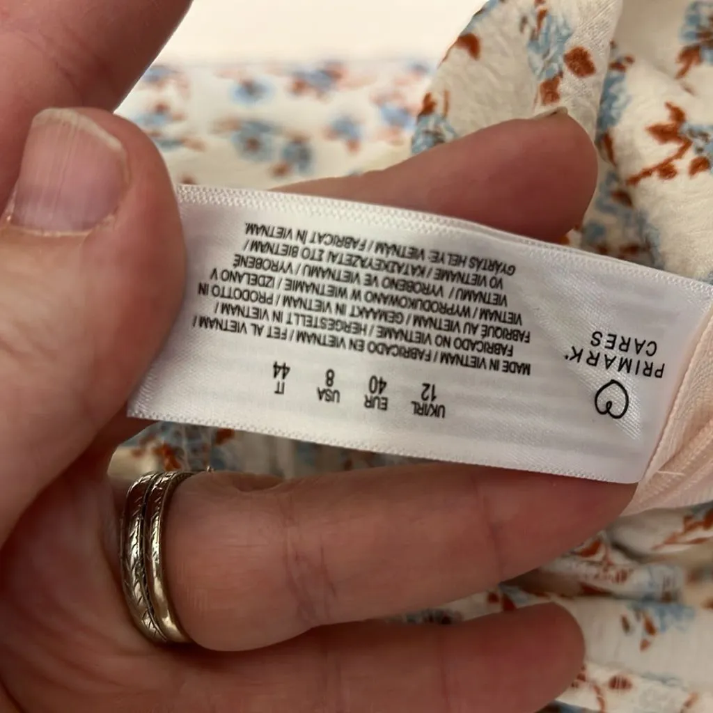 Primark Floral Milk Maid Top‎ with Corset Detail Size 8 - Image 8