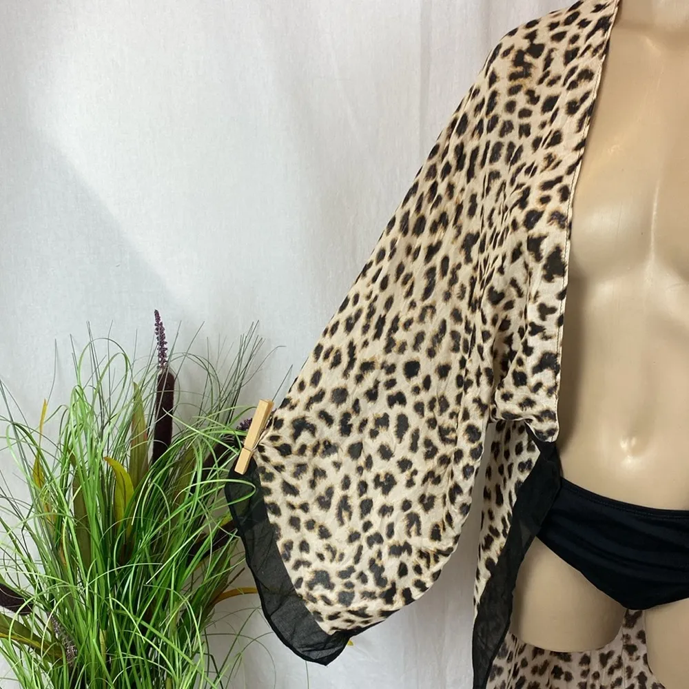 Express Animal Print Open Front Kimono Top NEW OS - Image 6