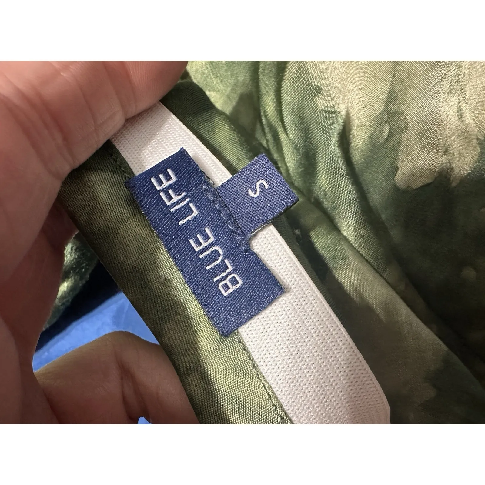 BLUE LIFE NWT Green Tie-Dye Asymmetrical Side Tie Midi Skirt Viscose Size S - Image 5