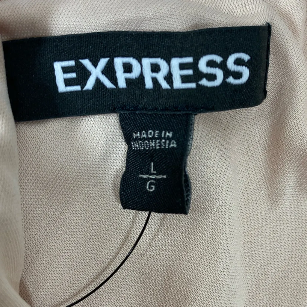 Express Women’s L Sequin Cami Rose Gold Spaghetti Strap Party Glam Tank Top - Image 7