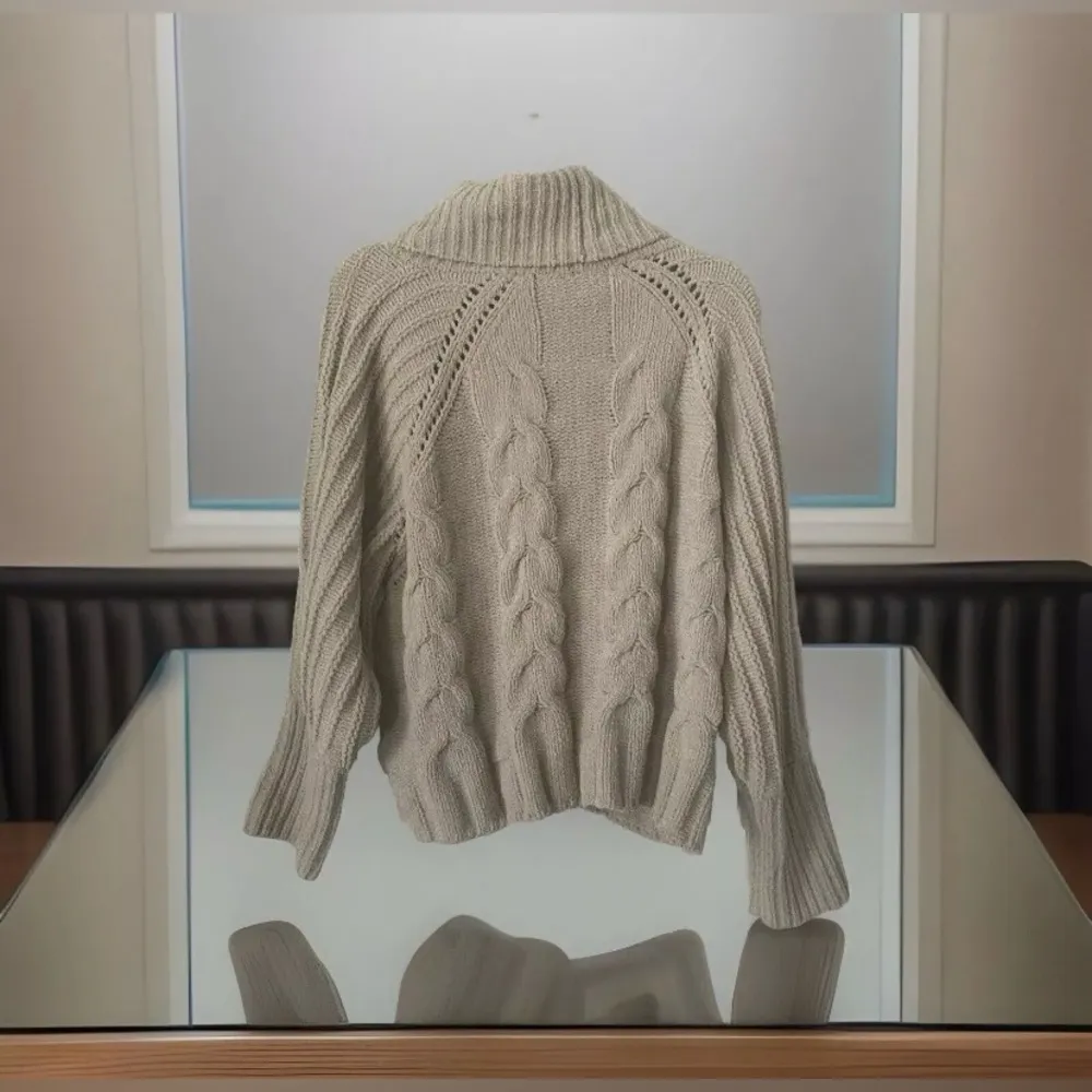 Moon & Madison Women’s Chunky Knit Sage Green Cowl Neck Sweater M New READ Size M - Image 14