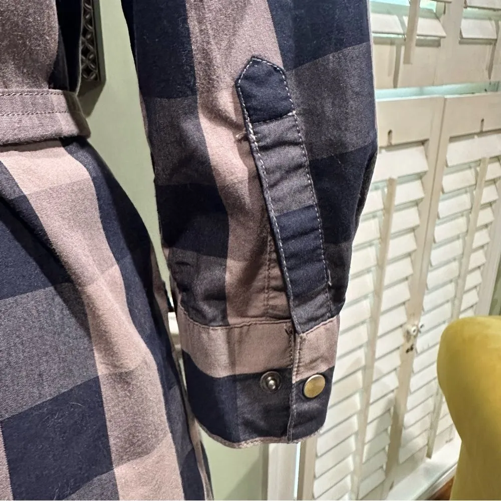 Converse One Star Plaid Button Down Shirt Dress Size Large - Image 10