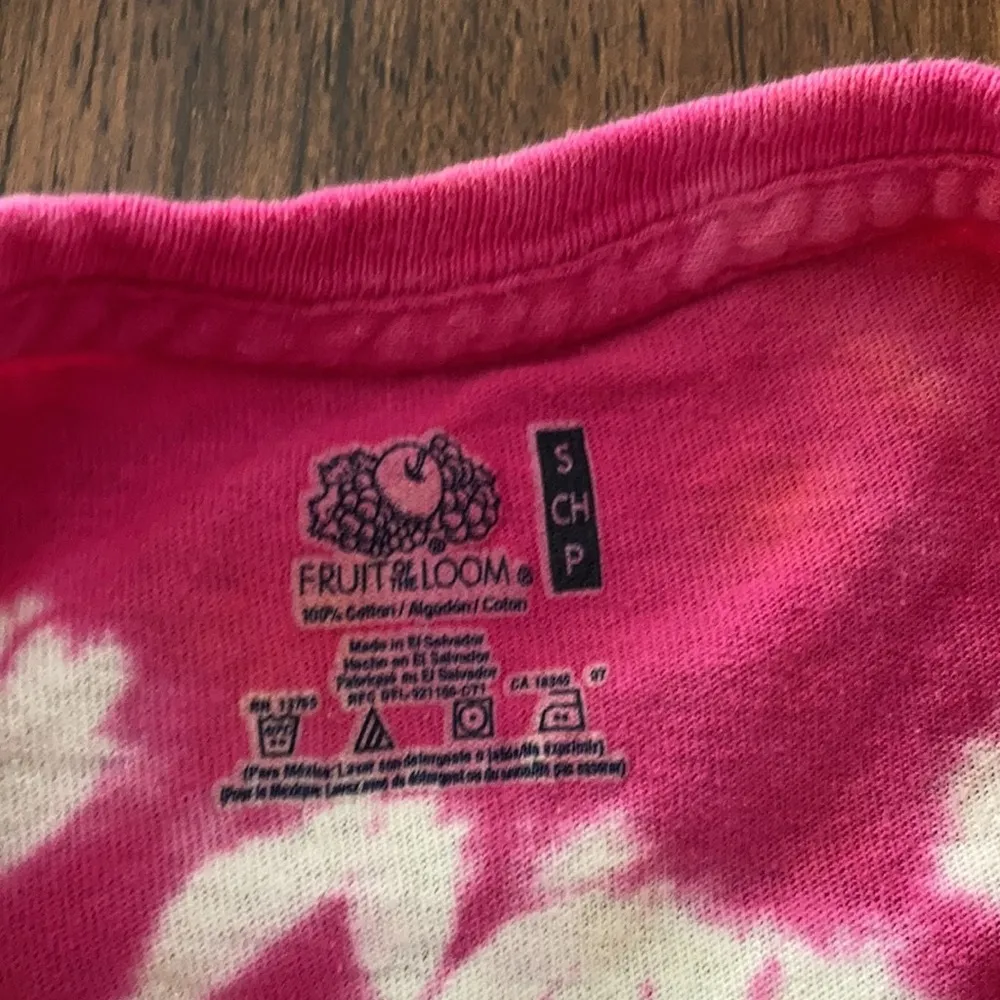 Fruit of the Loom Hand Dyed Pink Yellow Tie Dye Unisex T-Shirt Top Unisex Small - Image 3