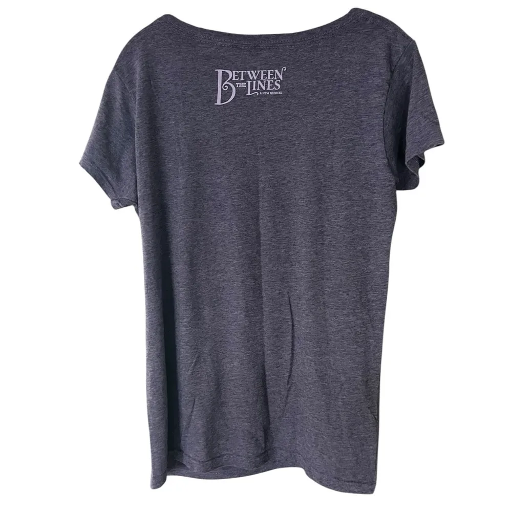 Rare Off Broadway Between The Lines Purple Tee Size XL - Image 4