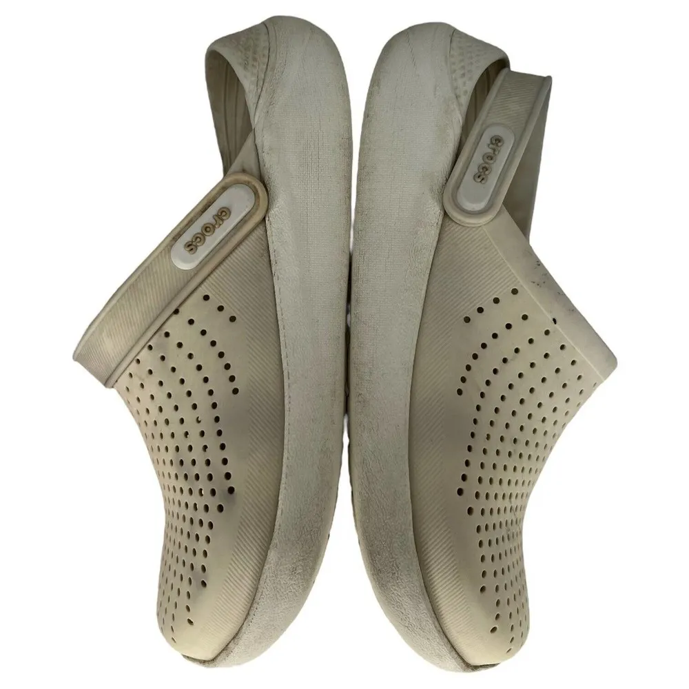Crocs Lite Ride Clogs Comfort Slip On Sandal Unisex White Mens 6 Womens 7 - Image 10