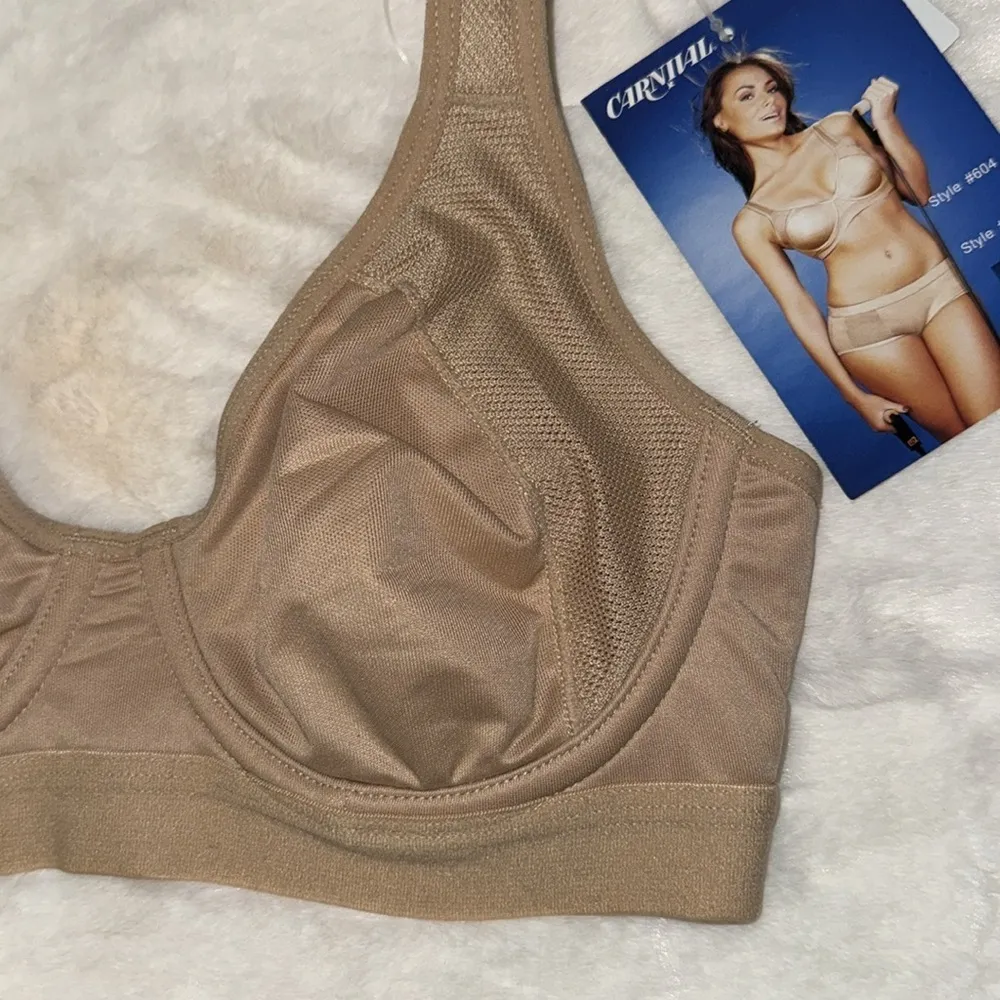 Carnival Coolmax Underwire Sports Bra Nude Tan Women’s 32C Style 604 Size undefined - Image 4