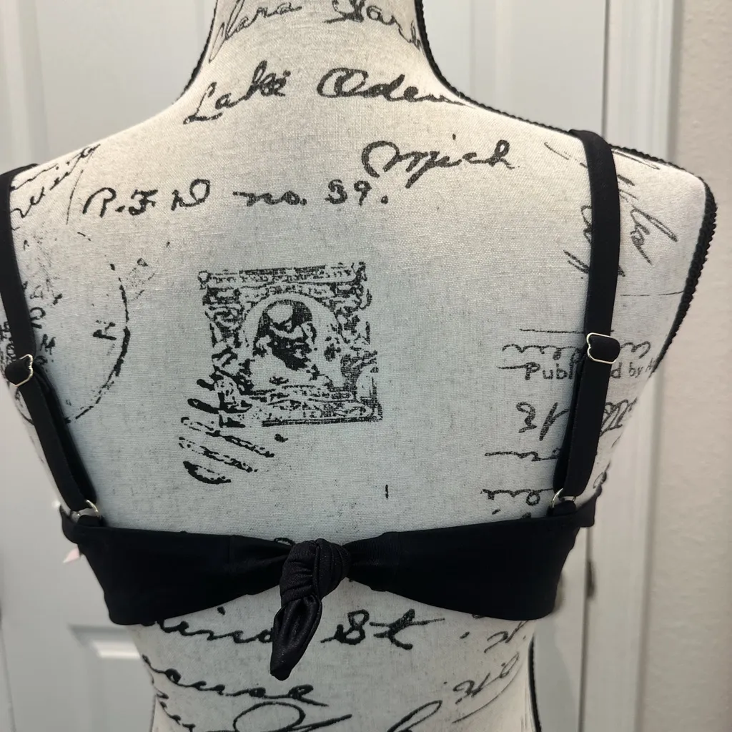 Victoria's Secret Black Swim Bra with Silver Detailing - Image 4