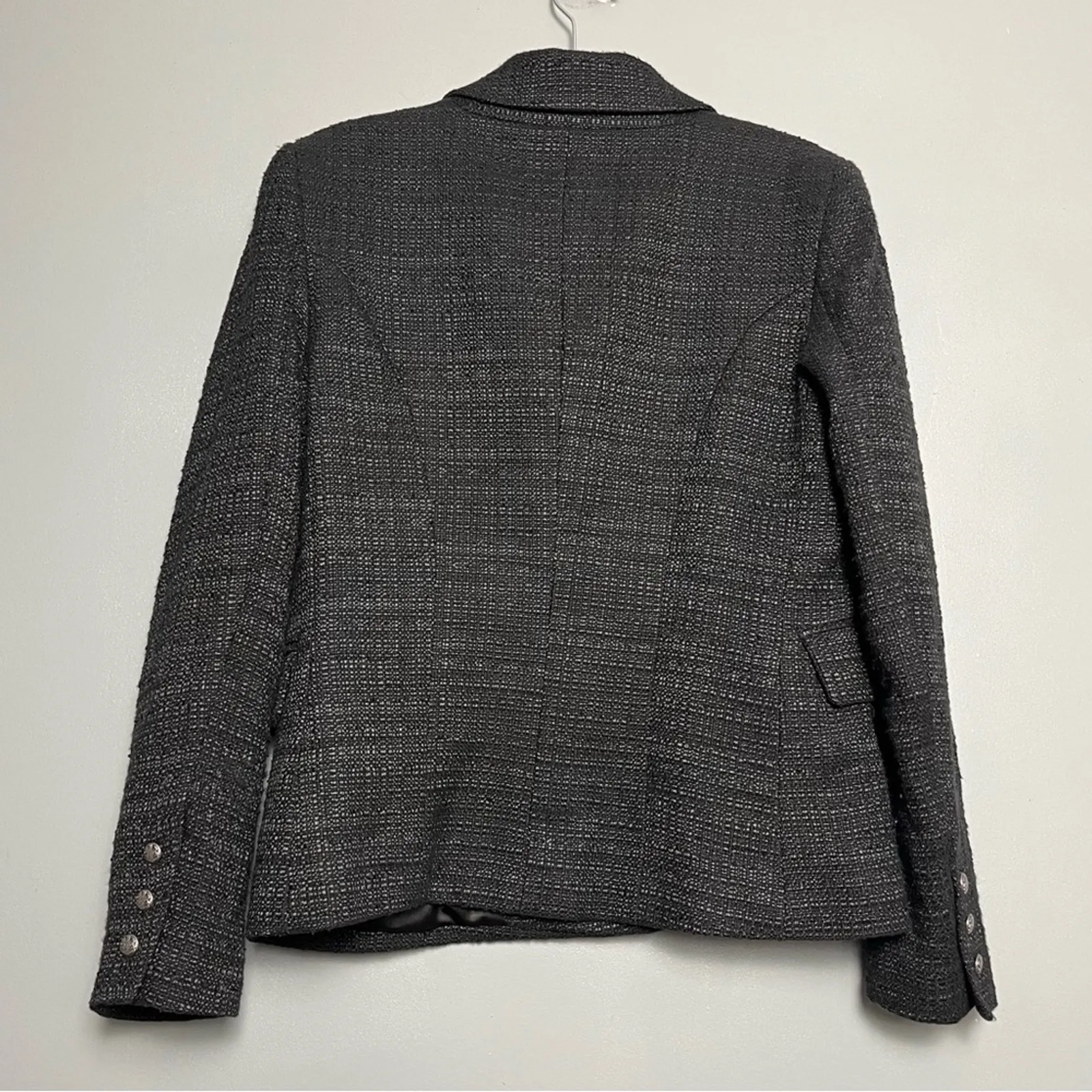 Bardot Boucle Tweed Blazer Double Breasted Cotton Blend Suit Coat Women’s 12/XL - Image 2