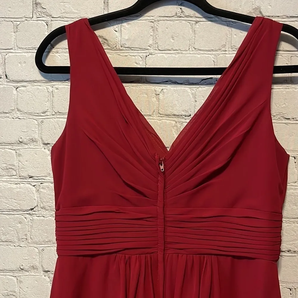 Christina Wu  Dress Size 10 Color Red Claret Pleated - Image 14