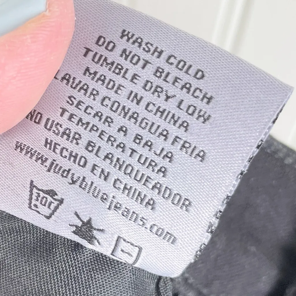 Judy Blue Distressed Frayed Ripped Black Denim Skinny Jeans Women's Size 1/25 - Image 7