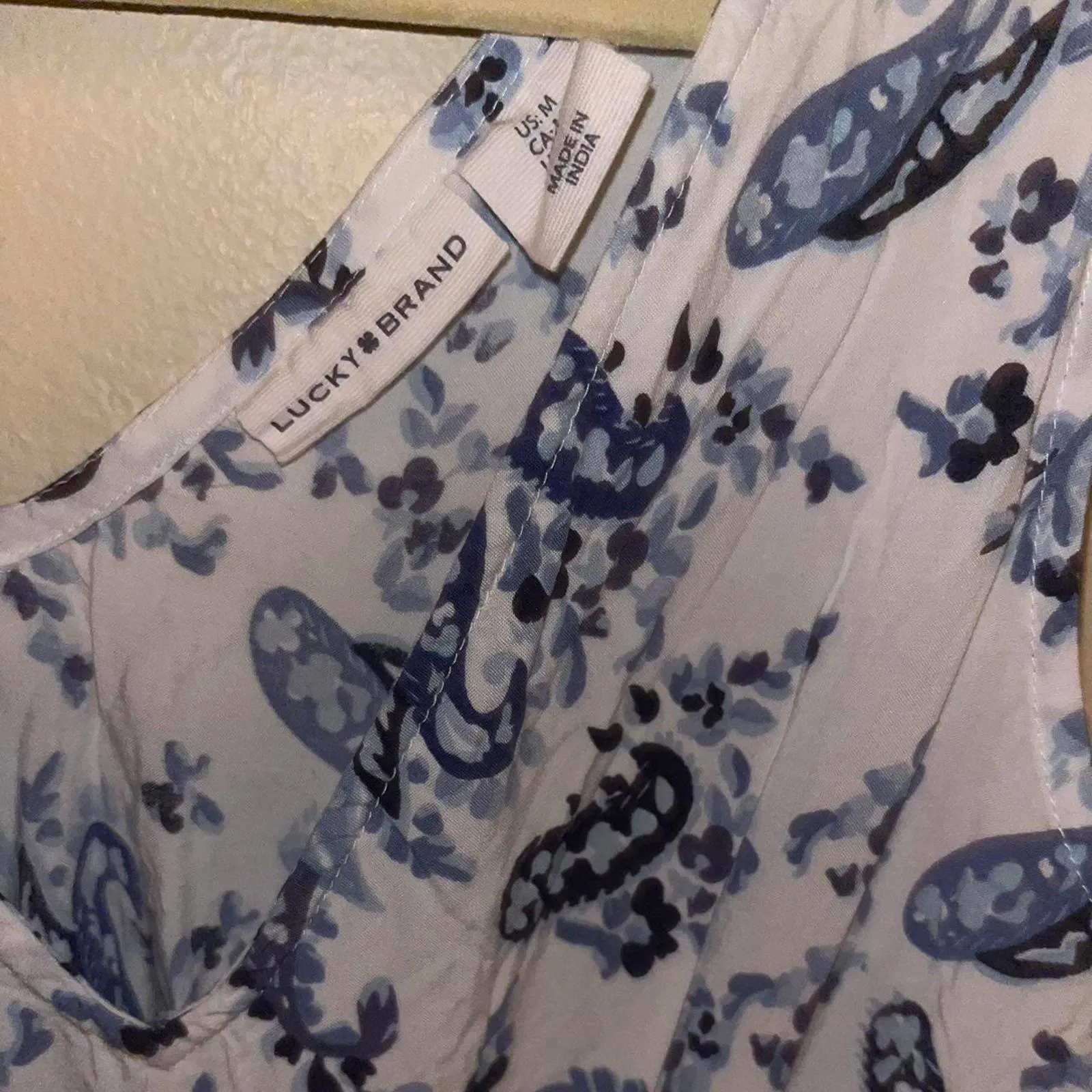 Lucky Brand Dress white paisley V neck maxi - Image 5