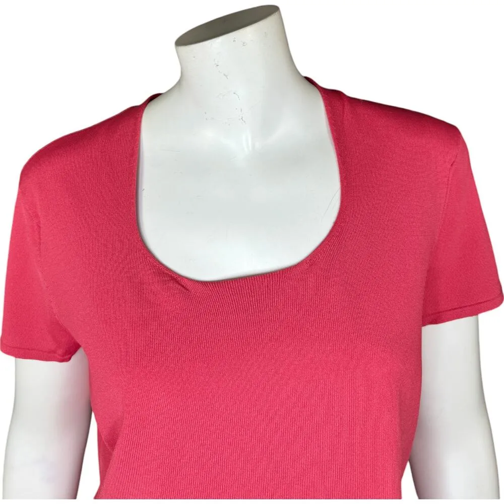 Talbots Large Petite Womens Salmon Pink Short Sleeve Stretch Top NWT - Image 8