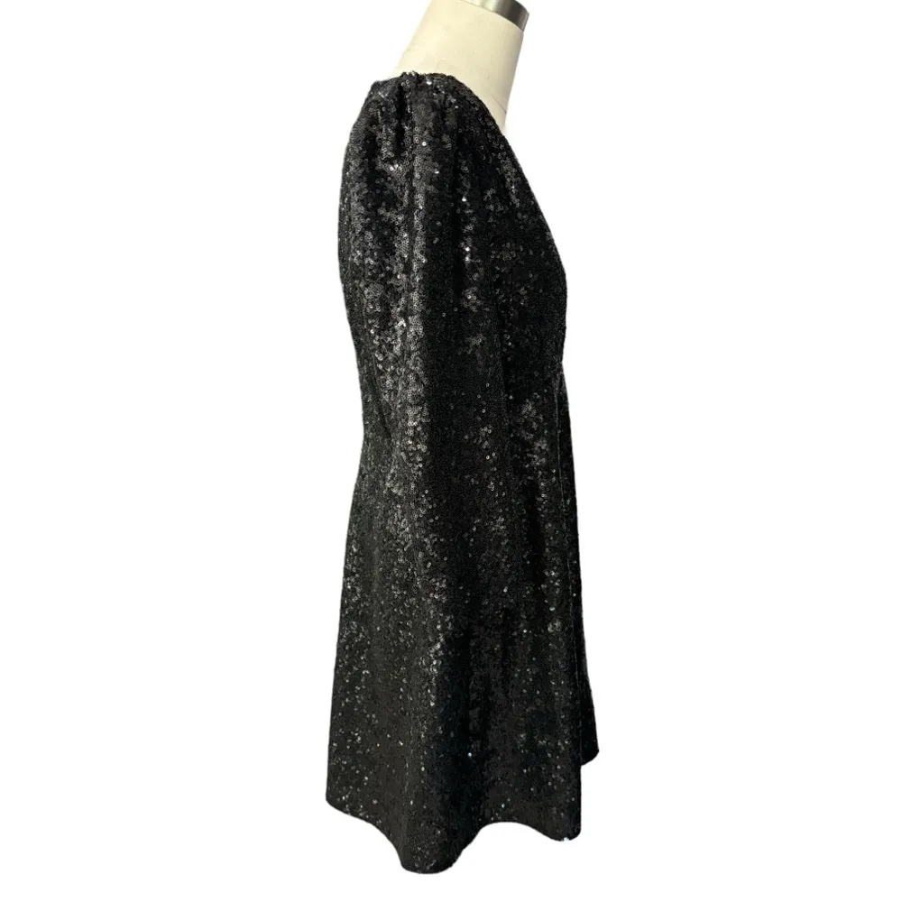 Kate Spade sequin dress black plunging neckline size 2 - Image 5