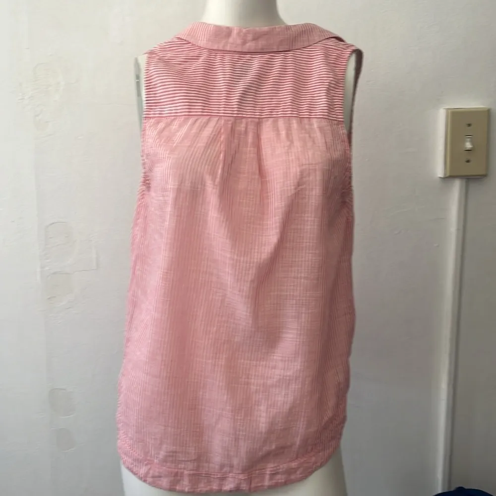 Anthropologie Hd in Paris summer seersucker candy cane stripe sleeveless blouse - Image 2