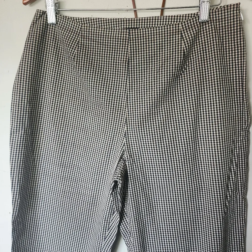 INC International Concepts Gingham Check Capri Cotton Pants Black Size 12P - Image 3